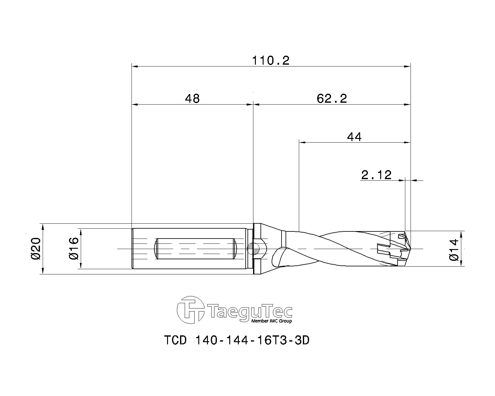 TaeguTec Cutting Tools - Metal Working Tools - TCD-3XD (Weldon