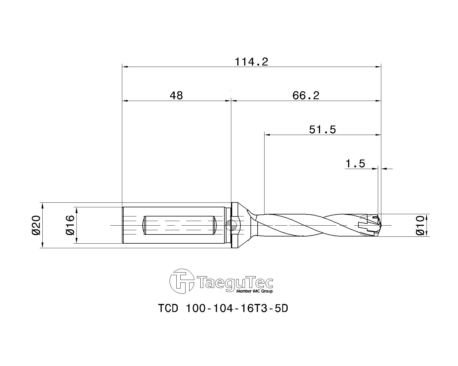 TaeguTec Cutting Tools - Metal Working Tools - TCD-5XD (Weldon