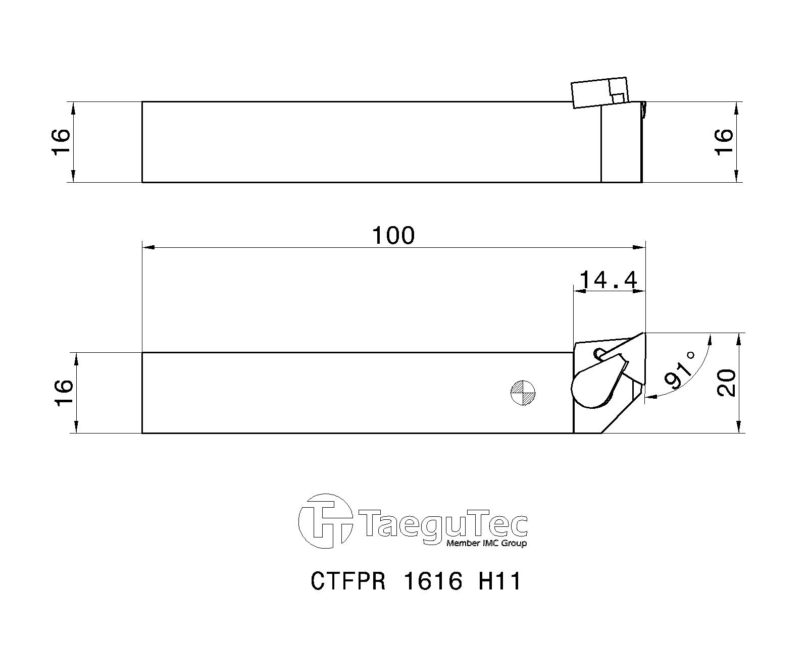 TaeguTec Cutting Tools - Metal Working Tools - CTFPR/L : 3600048 - CTFPR 1616 H11