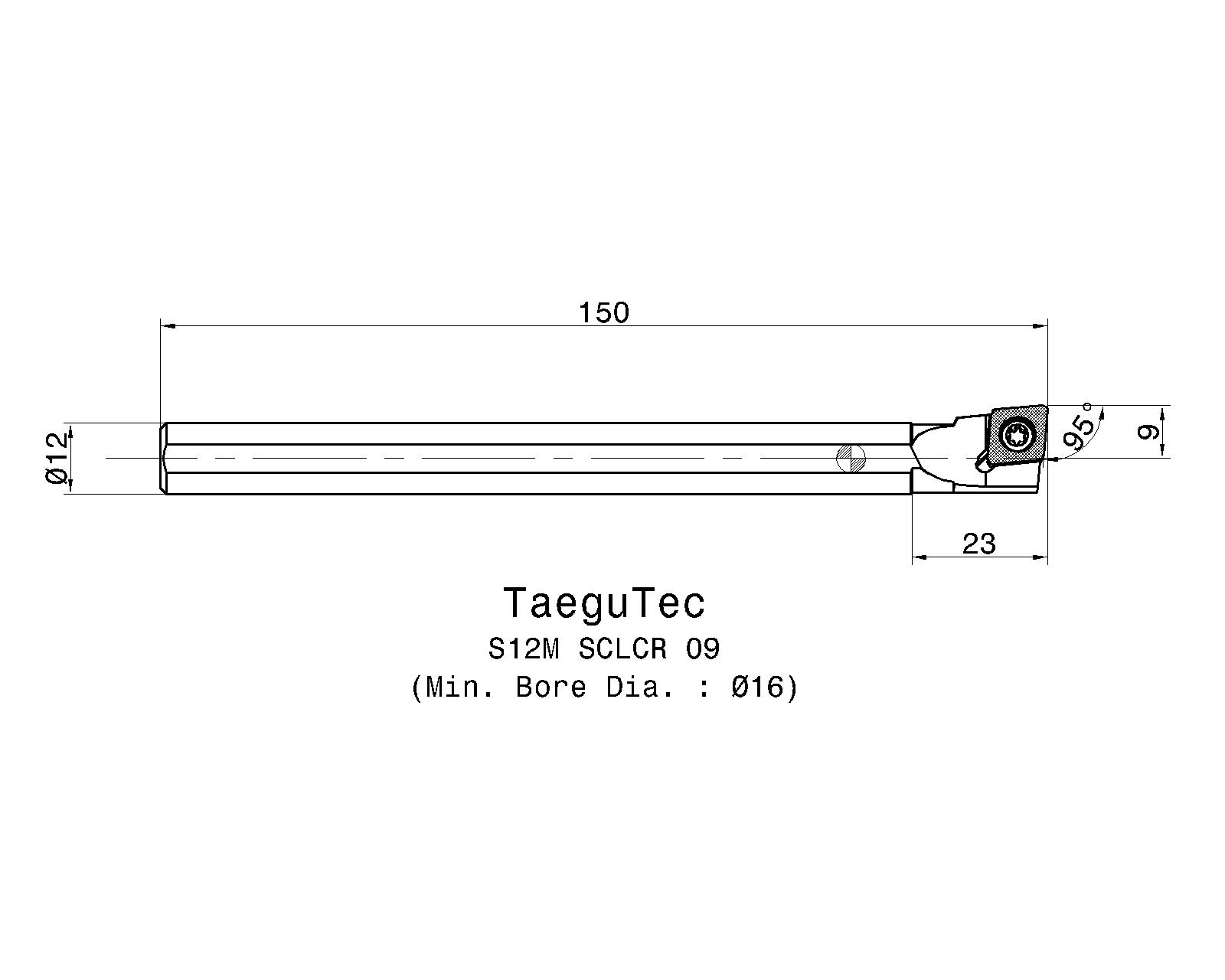 TaeguTec Cutting Tools Metal Working Tools SSCLCR/L 3601149 S12M SCLCR 09