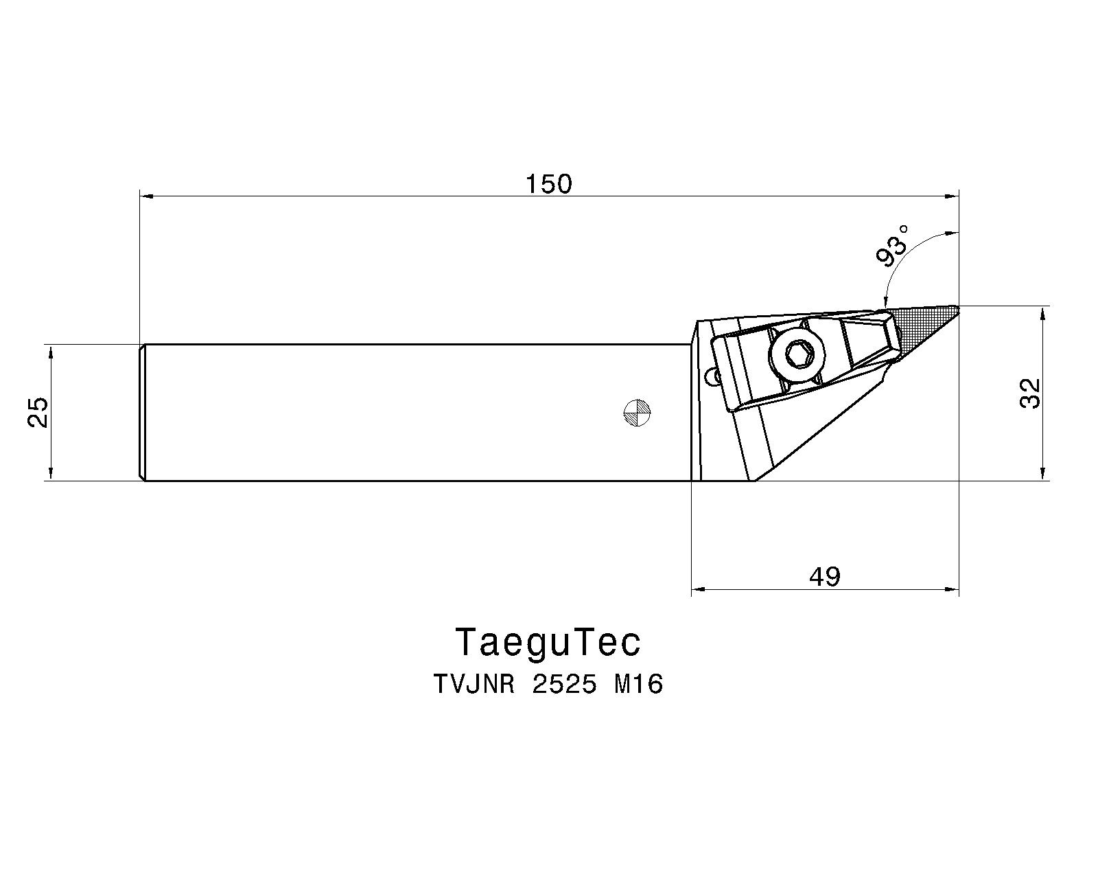 TaeguTec Cutting Tools Metal Working Tools TVJNR/L... 3602537 TVJNR 2525 M16