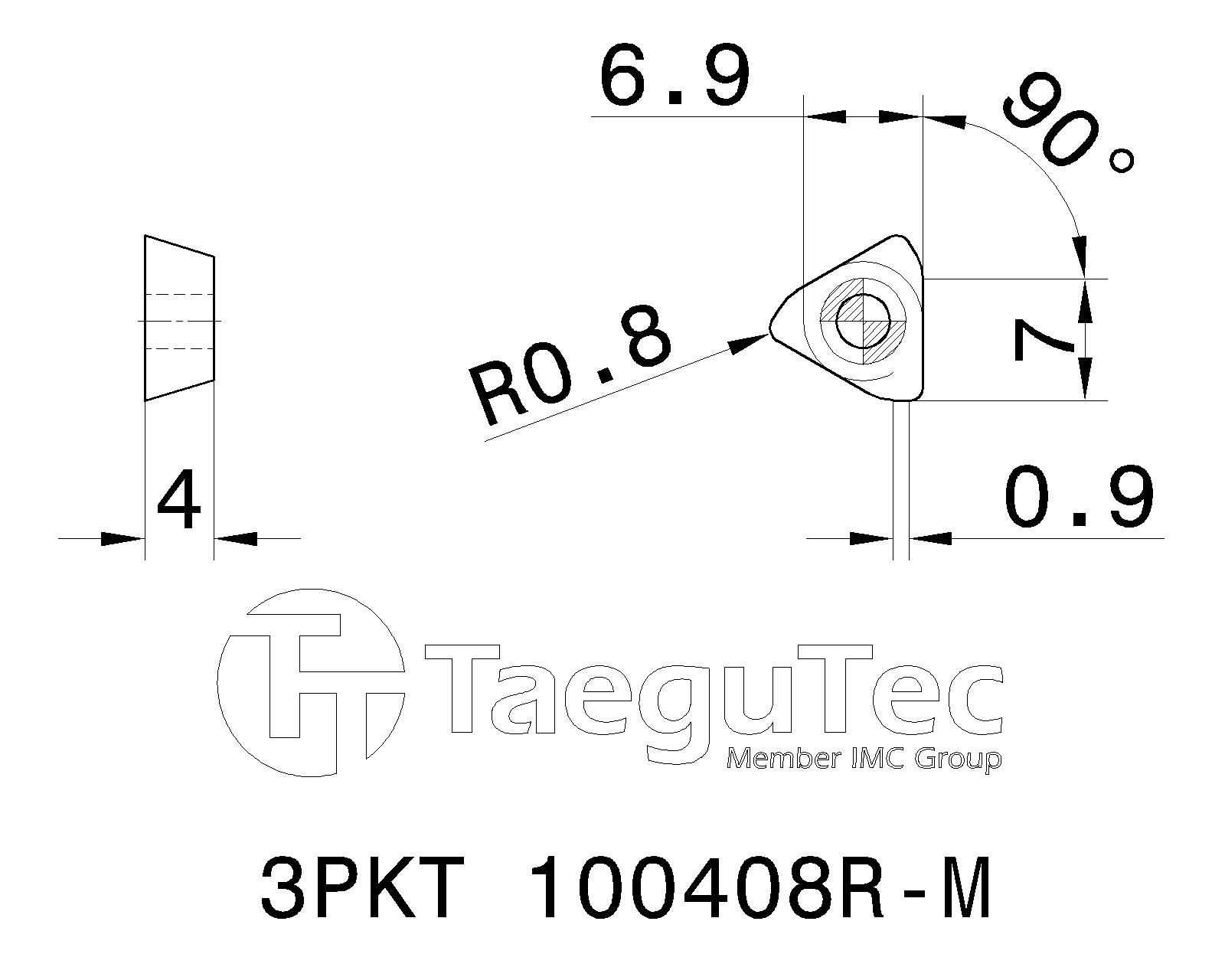 テグテック ミルラッシュ：チップ 3PKT 100404R-ML TT8080-
