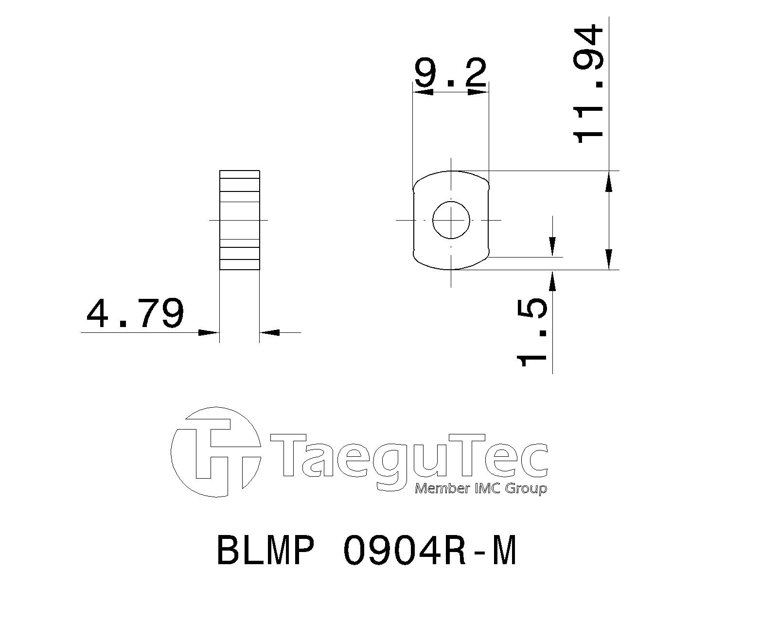 TaeguTec Cutting Tools Metal Working Tools BLMP 09M 5616092