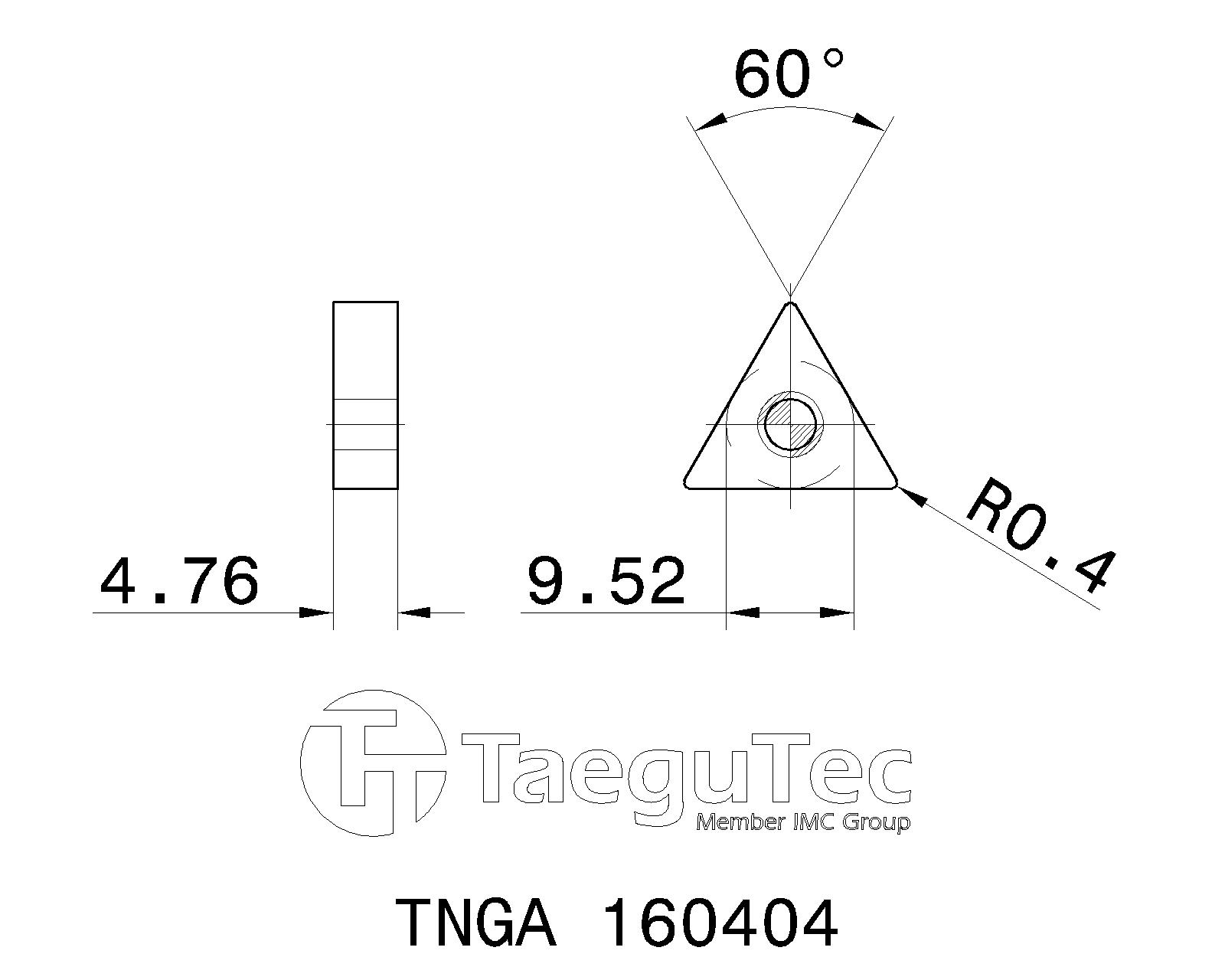 TaeguTec Cutting Tools Metal Working Tools TNGACERAMIC 5700635 TNGA 160404