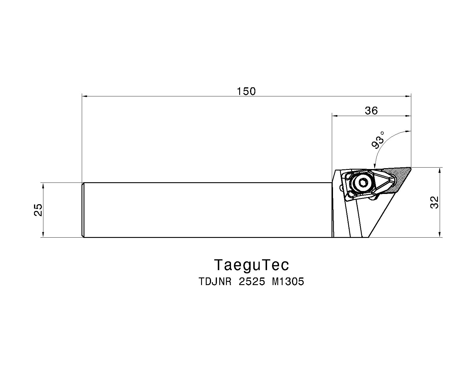 TaeguTec Cutting Tools Metal Working Tools TDJNR/L (RHINO) 6120495 TDJNR 2525 M1305