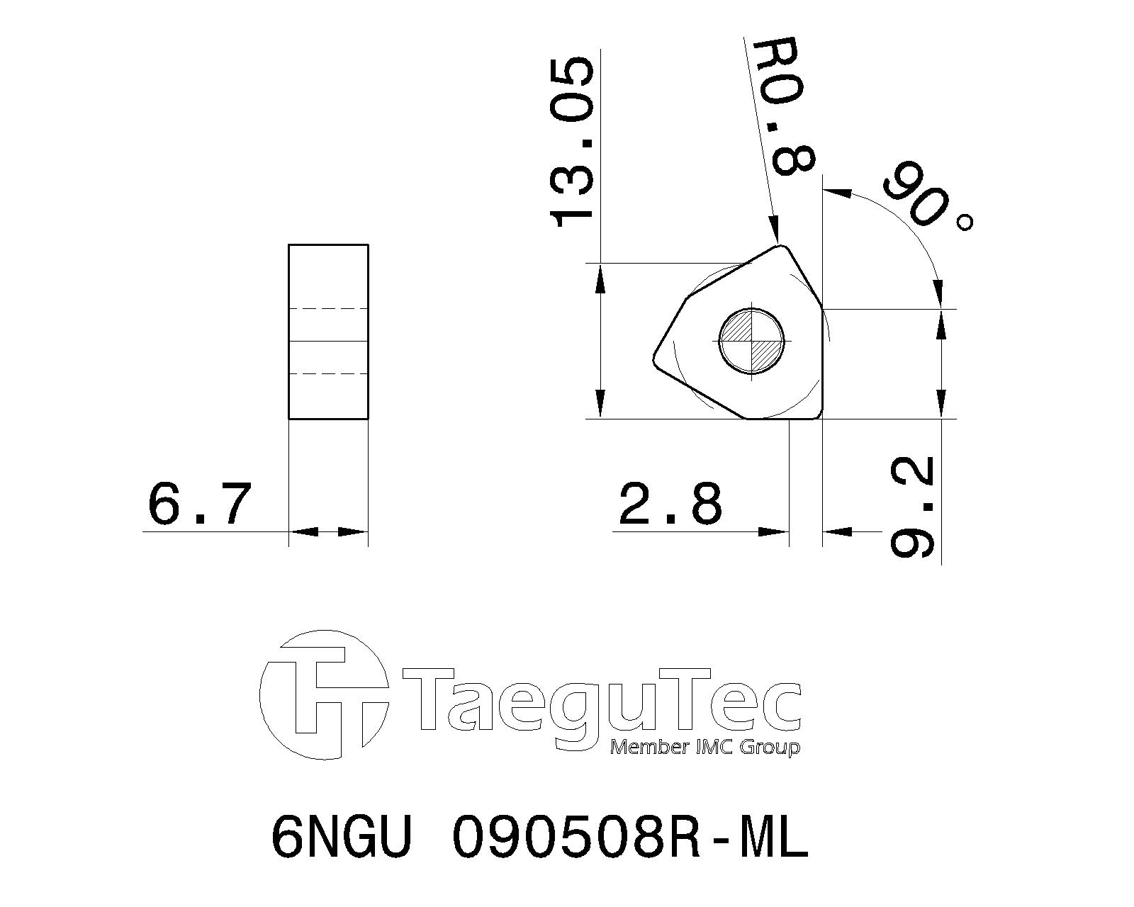 TaeguTec Cutting Tools - Metal Working Tools - 6NGU 06/09-ML