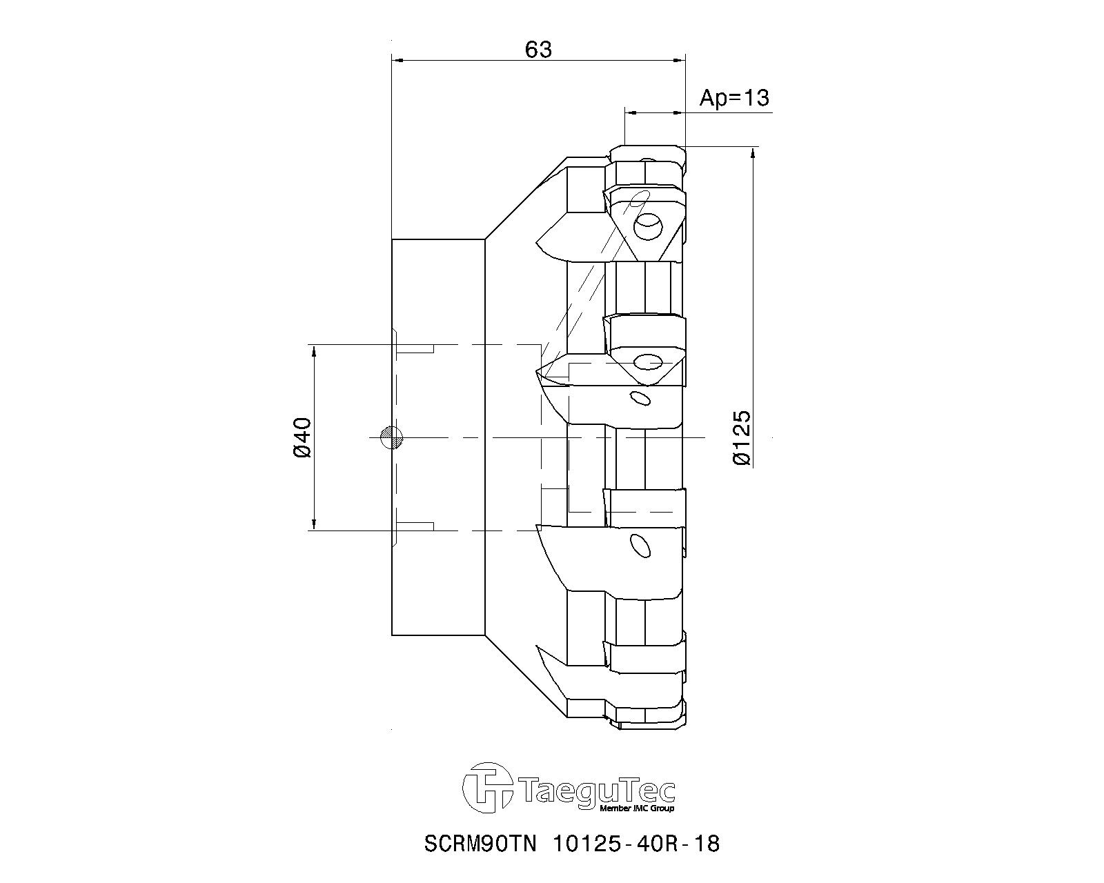 TaeguTec Cutting Tools Metal Working Tools SCRM90TNR18 6131972