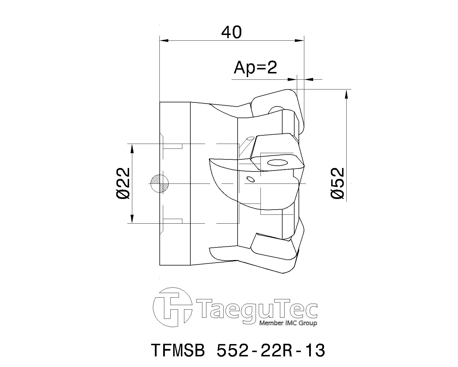 TaeguTec Cutting Tools Metal Working Tools TFMSBR13 6157895 TFMSB 55222R13