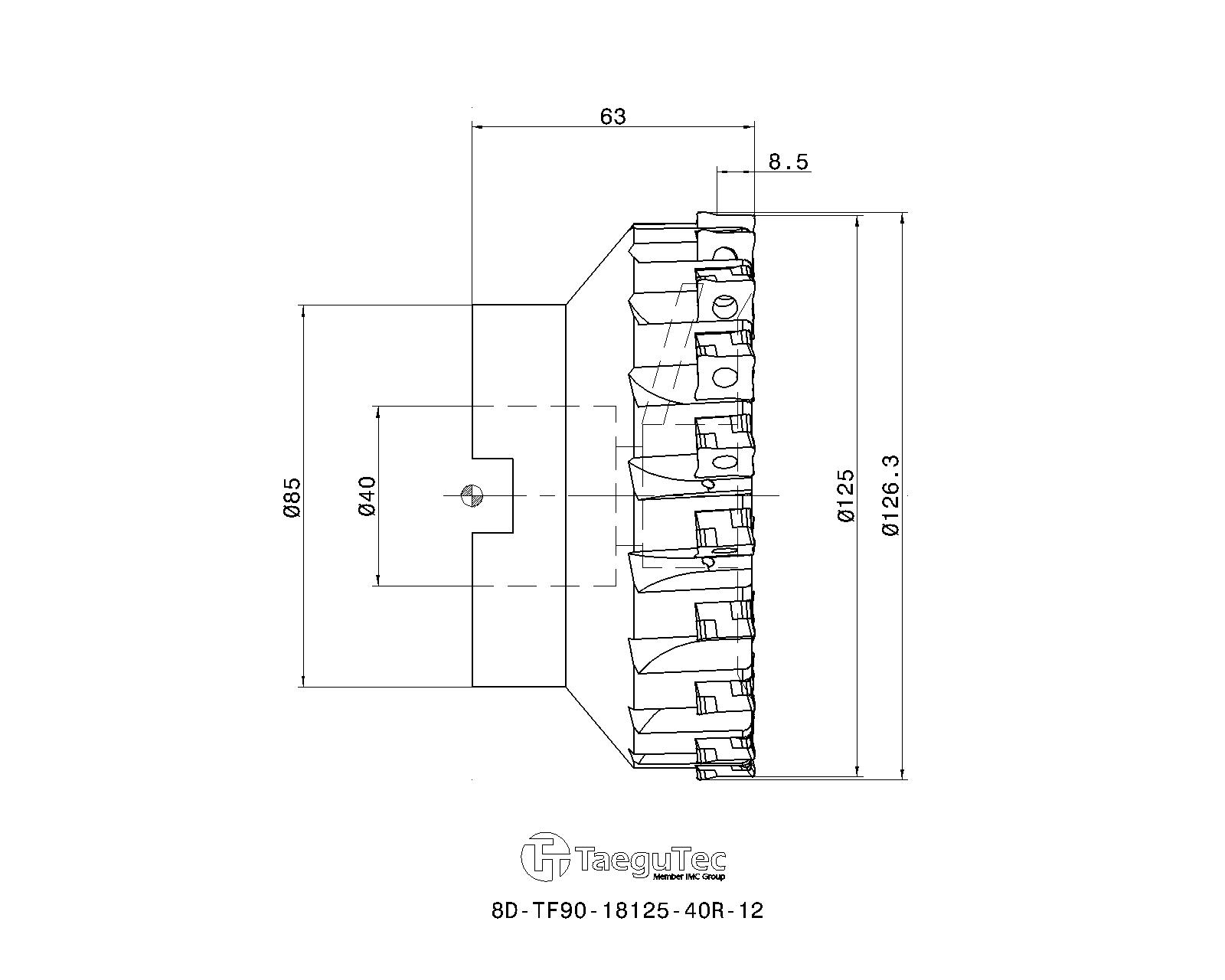 テグテックジャパン チェイス8ミル:カッター 8D-TF90-863-22R-12 テグテックジャパン チェイス8ミル:カッター 8D-TF90-863-22R-12