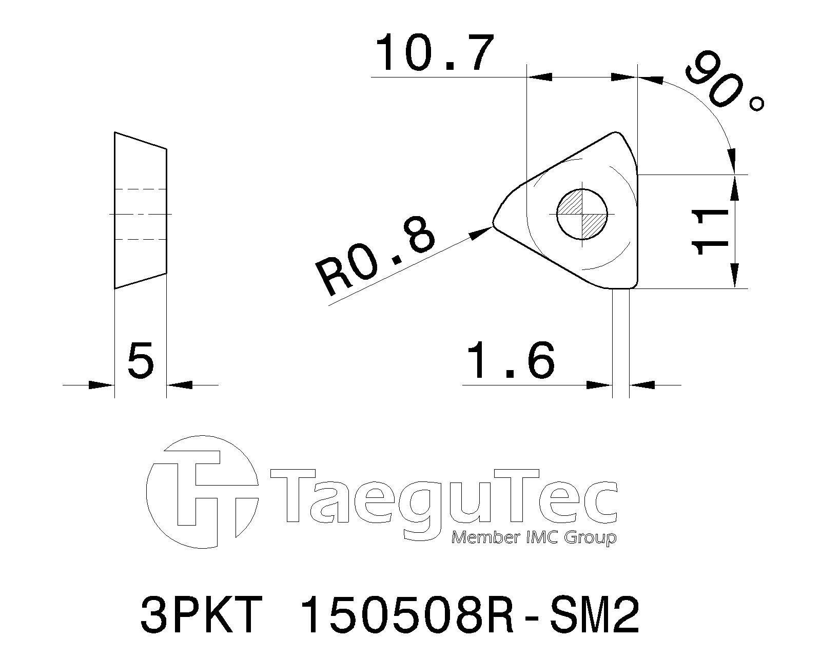 TaeguTec Cutting Tools Metal Working Tools 3PKT 15SM 6338588 3PKT 150508RSM2
