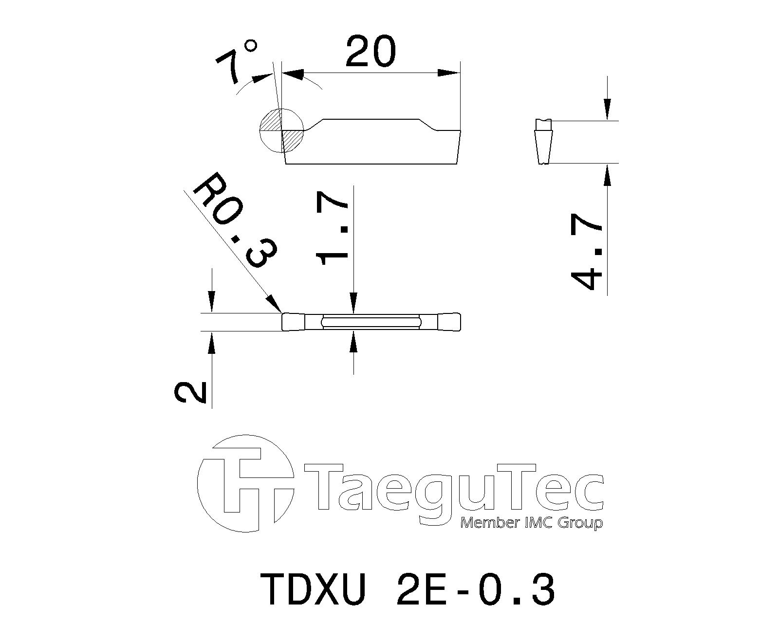 TaeguTec Cutting Tools - Metal Working Tools - TDXU-E : 6402572
