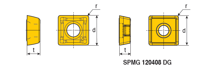 SPMG140512 PM SPMG Indexable carbide drill inserts process steel for SP U drill